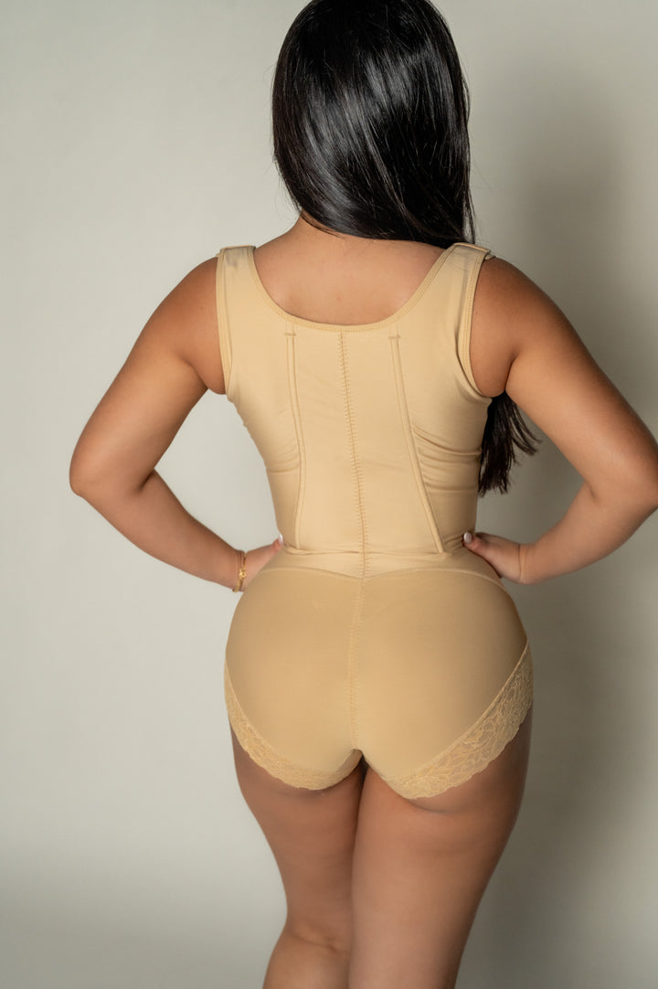 Lace Hip Hugger Faja – Full Compression Bodysuit with Hook Closure - corsetno1