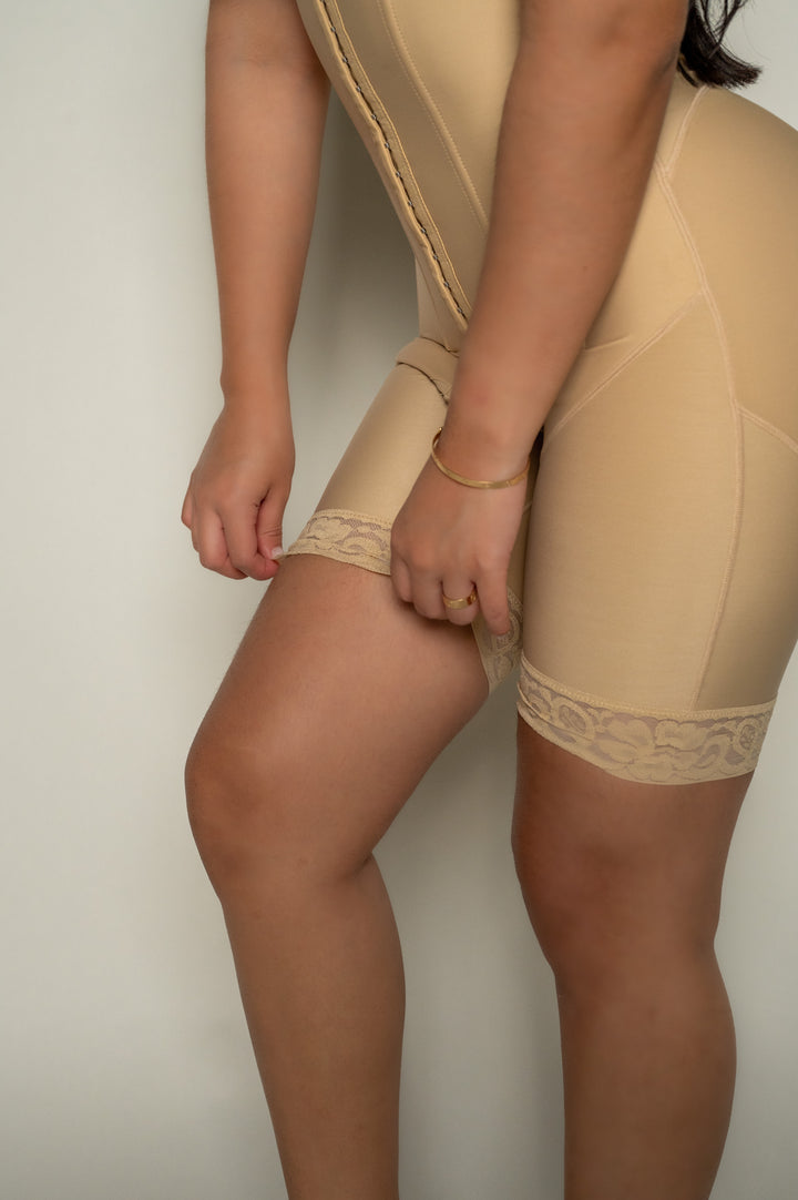 Sculpt & Snatch Faja – Mid-Thigh Full Compression Bodysuit - corsetno1