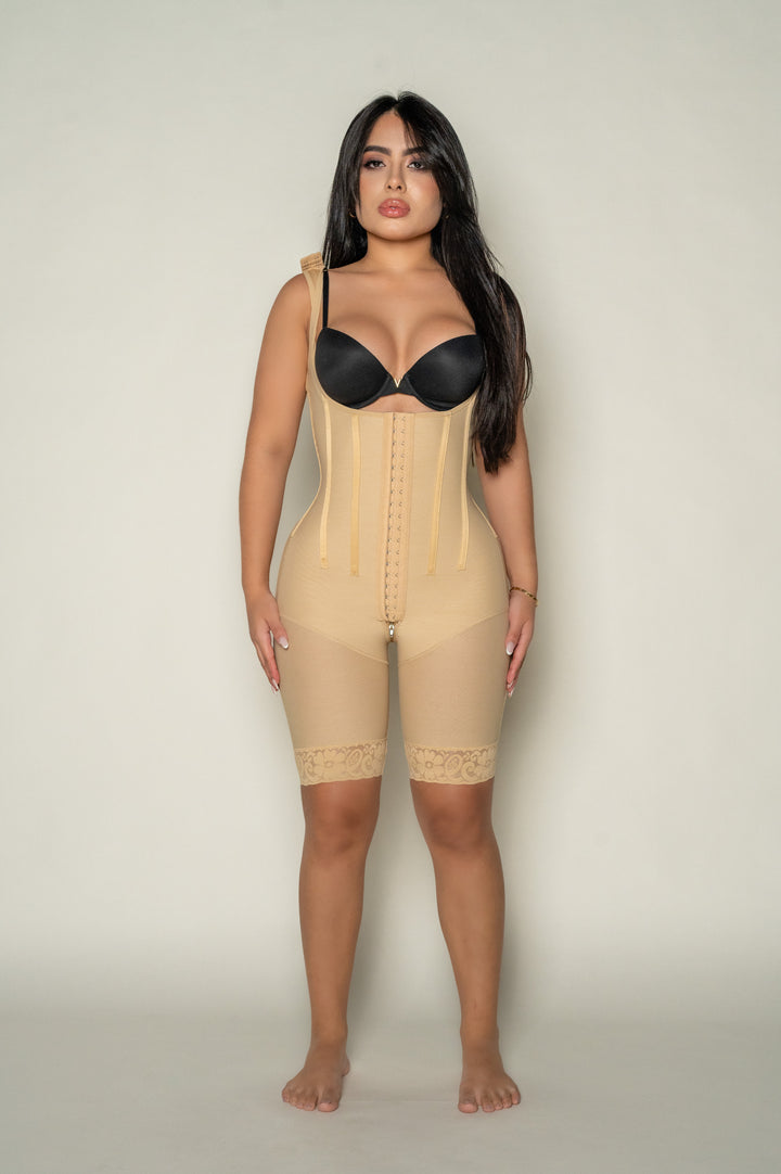 Ultra-Sculpt Full Body Shaper – Mid-Thigh Compression with Bra-Free Design - corsetno1